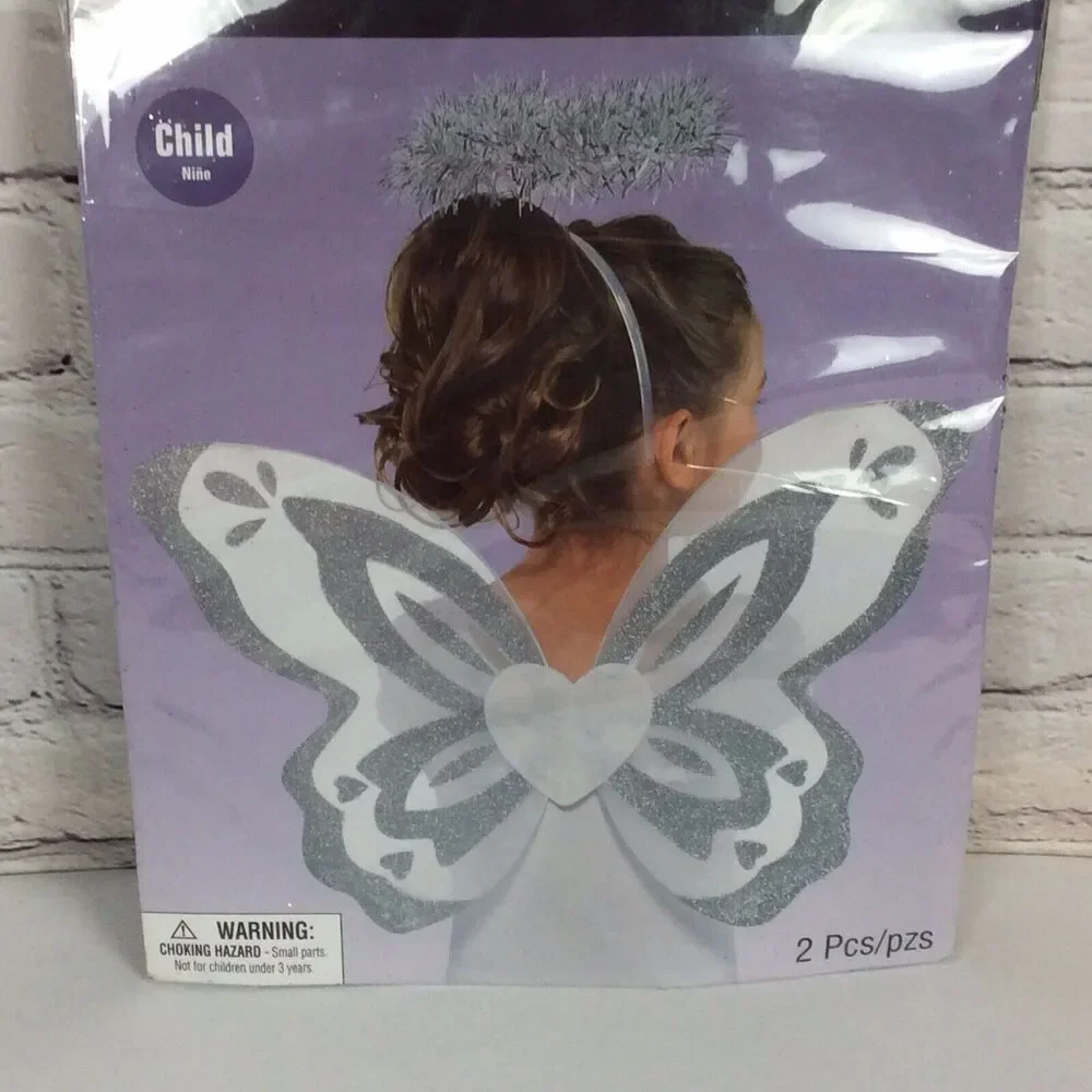 Angel Accessory Kit Child 3+ Wings & Halo 2 Pc Set Costume Cosplay Christmas NIP